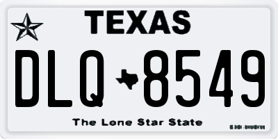 TX license plate DLQ8549