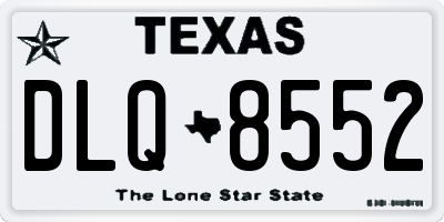 TX license plate DLQ8552