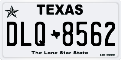 TX license plate DLQ8562