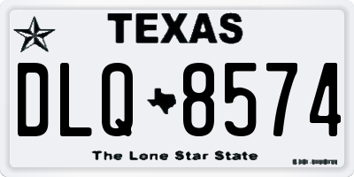 TX license plate DLQ8574