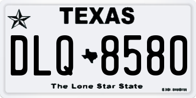 TX license plate DLQ8580