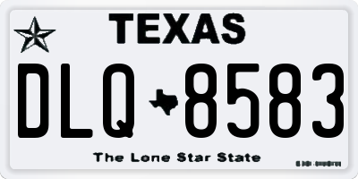 TX license plate DLQ8583
