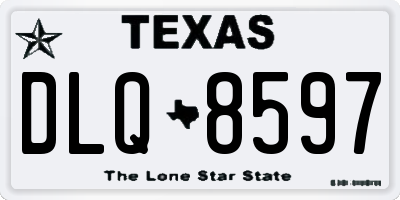 TX license plate DLQ8597