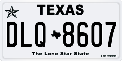 TX license plate DLQ8607