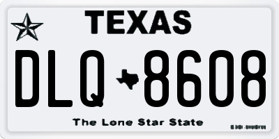 TX license plate DLQ8608