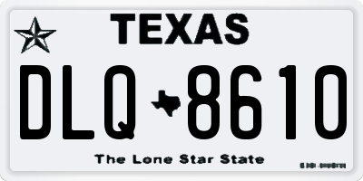 TX license plate DLQ8610