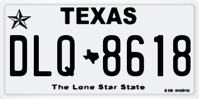 TX license plate DLQ8618