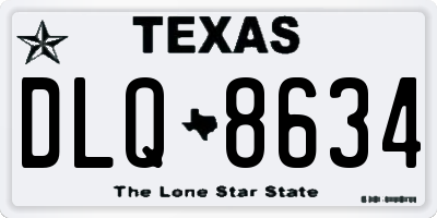 TX license plate DLQ8634
