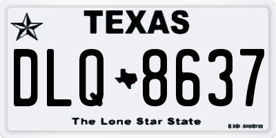 TX license plate DLQ8637