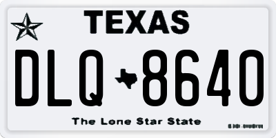 TX license plate DLQ8640