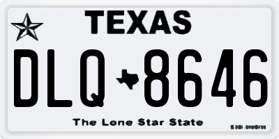 TX license plate DLQ8646