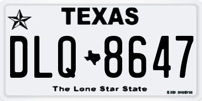 TX license plate DLQ8647