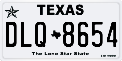 TX license plate DLQ8654