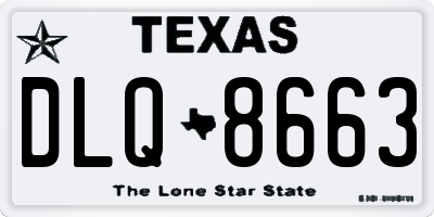 TX license plate DLQ8663