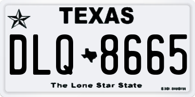 TX license plate DLQ8665