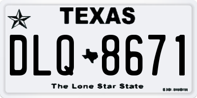 TX license plate DLQ8671