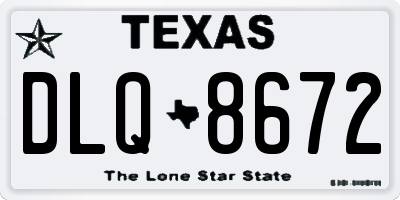 TX license plate DLQ8672