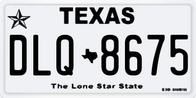 TX license plate DLQ8675