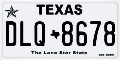 TX license plate DLQ8678