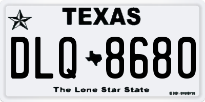 TX license plate DLQ8680