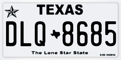 TX license plate DLQ8685