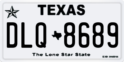 TX license plate DLQ8689