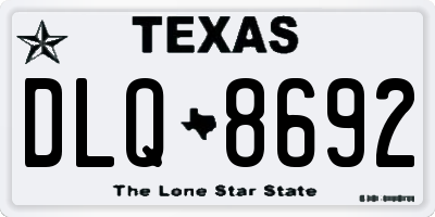 TX license plate DLQ8692