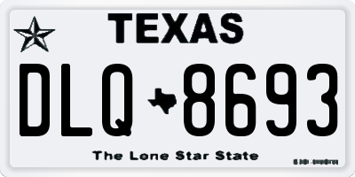 TX license plate DLQ8693