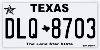 TX license plate DLQ8703