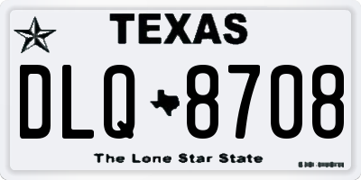 TX license plate DLQ8708