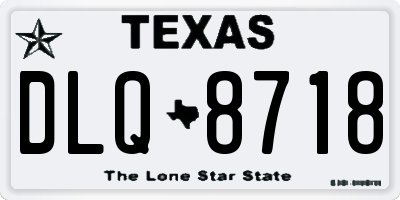 TX license plate DLQ8718