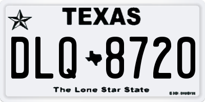TX license plate DLQ8720
