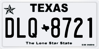 TX license plate DLQ8721