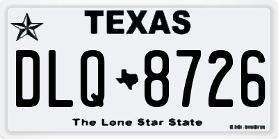 TX license plate DLQ8726