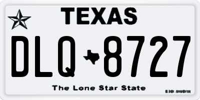 TX license plate DLQ8727