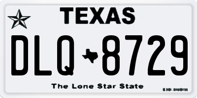 TX license plate DLQ8729