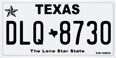 TX license plate DLQ8730