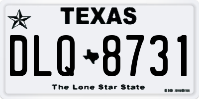 TX license plate DLQ8731