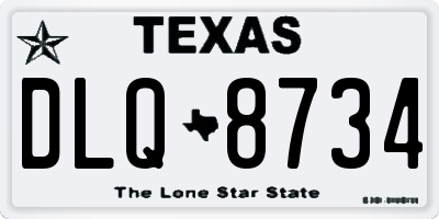 TX license plate DLQ8734