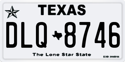 TX license plate DLQ8746