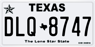 TX license plate DLQ8747
