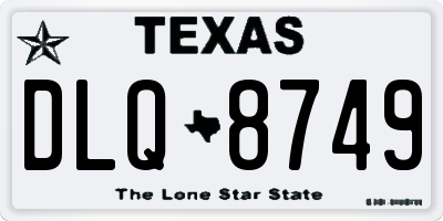 TX license plate DLQ8749