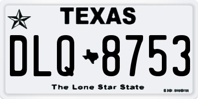 TX license plate DLQ8753