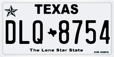 TX license plate DLQ8754