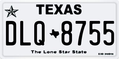 TX license plate DLQ8755