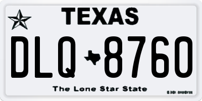 TX license plate DLQ8760