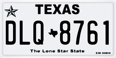 TX license plate DLQ8761