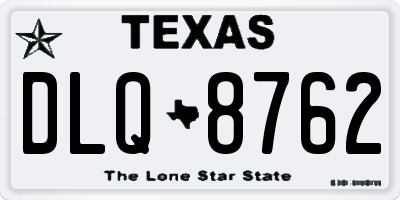 TX license plate DLQ8762