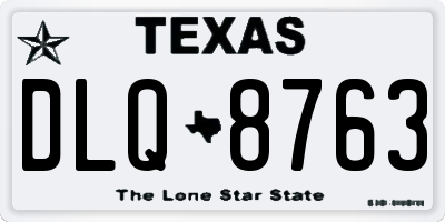 TX license plate DLQ8763