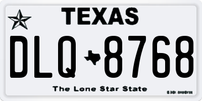TX license plate DLQ8768